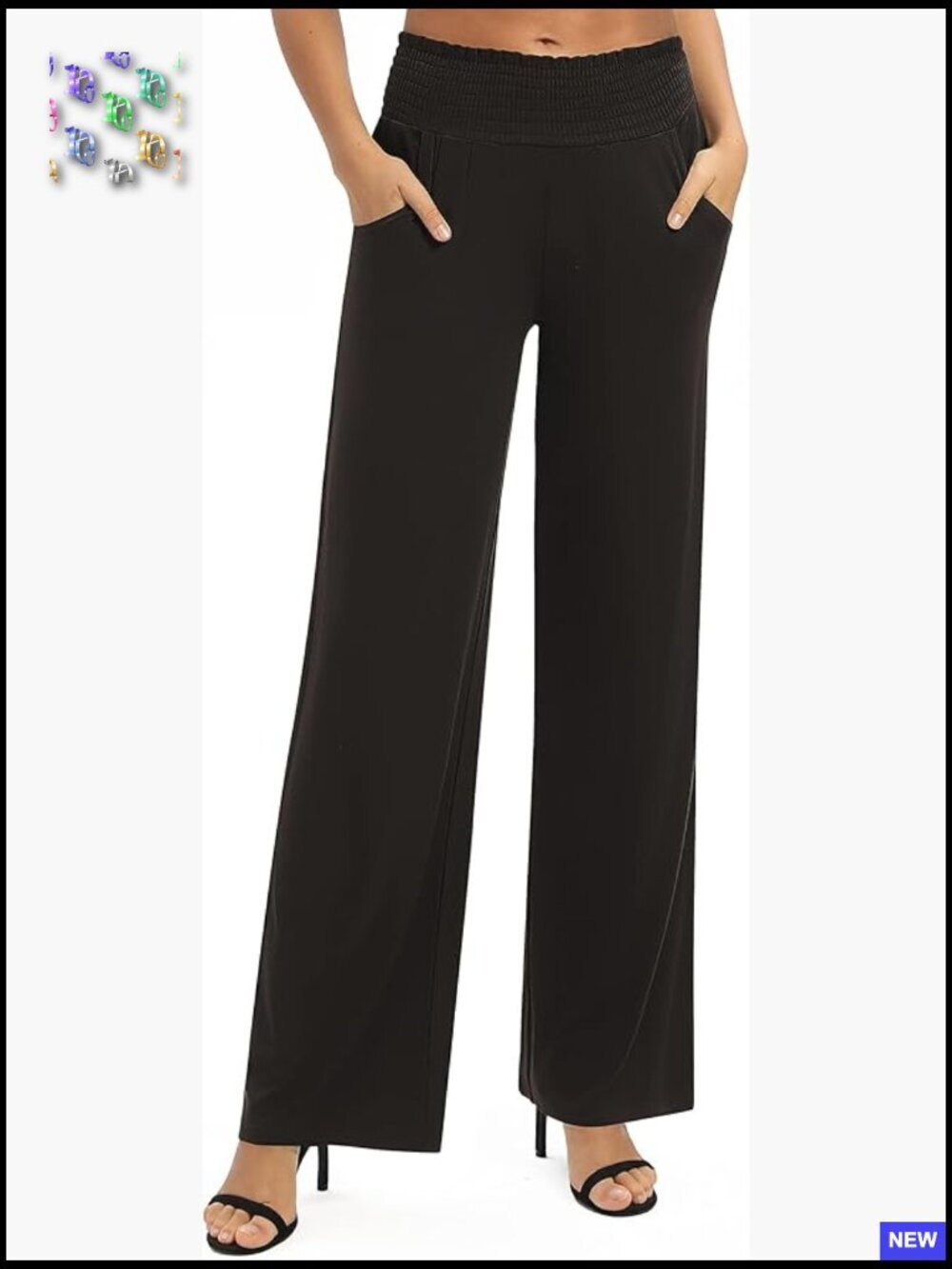 High Waist Flowy Palazzo Pants Elastic Wide Leg Stretchy Straight Leg Lounge